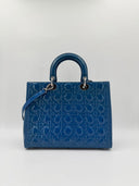 Christian Dior Lady Dior Large — Cuir verni bleu, 2014