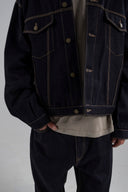 Raw Denim Wide-Leg Pants