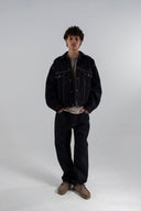 Raw Denim Wide-Leg Pants