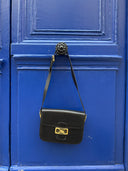 Céline Carriage — Cuir box noir, fermoir Calèche doré