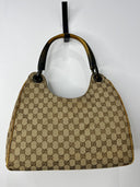 Gucci Sac Hobo — Toile GG Supreme beige/marron, anses cuir camel
