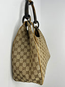 Gucci Sac Hobo — Toile GG Supreme beige/marron, anses cuir camel