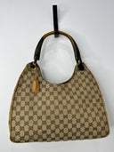 Gucci Sac Hobo — Toile GG Supreme beige/marron, anses cuir camel