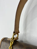 Celine Sac à main Maillon Triomphe — Toile monogrammée marron, détails cuir beige et hardware doré