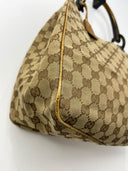 Gucci Sac Hobo — Toile GG Supreme beige/marron, anses cuir camel