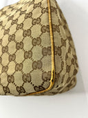 Gucci Sac Hobo — Toile GG Supreme beige/marron, anses cuir camel