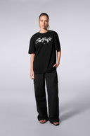 T-shirt Print Leonce Metallic Mixte Noir
