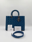 Christian Dior Lady Dior Large — Cuir verni bleu, 2014
