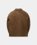 Veste en daim marron camel
