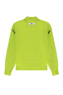 Fisherman Rib Knit Zip Up Lime Punch