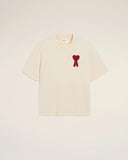 T-Shirt Beige Patch Ami de Coeur Rouge