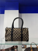 gucci boston blue GG Monogram Leathet bag circa 1990's