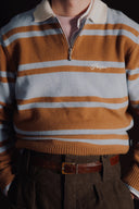POLO EN MAILLE MARRON RUGBY