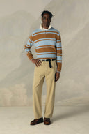 POLO EN MAILLE MARRON RUGBY