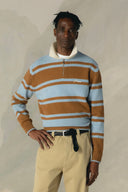 POLO EN MAILLE MARRON RUGBY