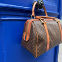Céline Sac Boston en toile Macadam marron