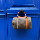 Céline Sac Boston en toile Macadam marron