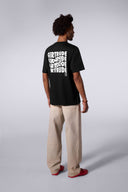 T-shirt print dos Leonce Fluidity Noir