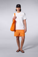 T-shirt Print Geometry Leonce Mixte Blanc/Orangette