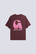 T-shirt Print Leonce Letter Mixte Bordeaux