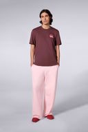T-shirt Print Leonce Letter Mixte Bordeaux