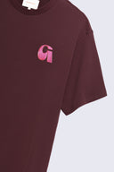 T-shirt Print Leonce Letter Mixte Bordeaux