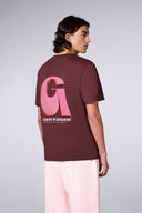 T-shirt Print Leonce Letter Mixte Bordeaux