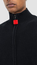 Fisherman Zip Up Sweater Navy