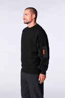 Pull bomber homme bi-matière Aldric Noir