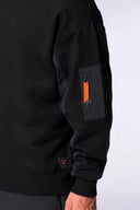 Pull bomber homme bi-matière Aldric Noir