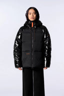 Doudoune mixte à capuche bi-matière Azael Bright Noir