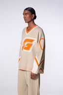 Pull mixte baseball en maille jacquard Herman