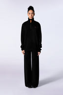 Pull mixte col zippé Lewis Patch Noir