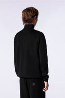 Pull mixte col zippé Lewis Patch Noir