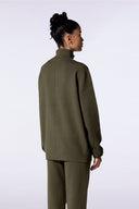 Pull mixte col zippé Lewis Patch Khaki