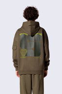 Sweat à capuche Titouan Geometric Khaki