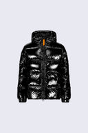 Doudoune à capuche coupe droite nylon glossy Vianney Bright Noir
