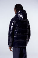 Doudoune à capuche coupe droite nylon glossy Vianney Bright Dark night