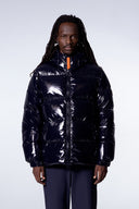 Doudoune à capuche coupe droite nylon glossy Vianney Bright Dark night