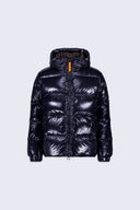 Doudoune à capuche coupe droite nylon glossy Vianney Bright Dark night