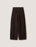 WOOL FLEECE WIDE LEG JOG PANTS 0553 - DARK WOOD