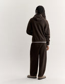 WOOL FLEECE WIDE LEG JOG PANTS 0553 - DARK WOOD