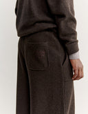 WOOL FLEECE WIDE LEG JOG PANTS 0553 - DARK WOOD