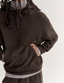 WOOL BLEND FLEECE COMFORT HOODIE 0553 - DARK WOOD
