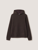 WOOL BLEND FLEECE COMFORT HOODIE 0553 - DARK WOOD