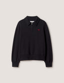 PROFILE FOX ZIPPED POLO SWEATSHIRT P199 - BLACK