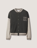 COLLEGE KNITTED CARDIGAN 0632 - BELUGA/ DUSTY BEIGE