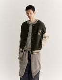 COLLEGE KNITTED CARDIGAN 0632 - BELUGA/ DUSTY BEIGE