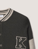 COLLEGE KNITTED CARDIGAN 0632 - BELUGA/ DUSTY BEIGE