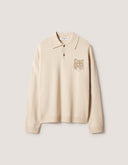 FOX HEAD INTARSIA MERINO POLO JUMPER 0625 - DUSTY BEIGE / TAUPE MELANGE